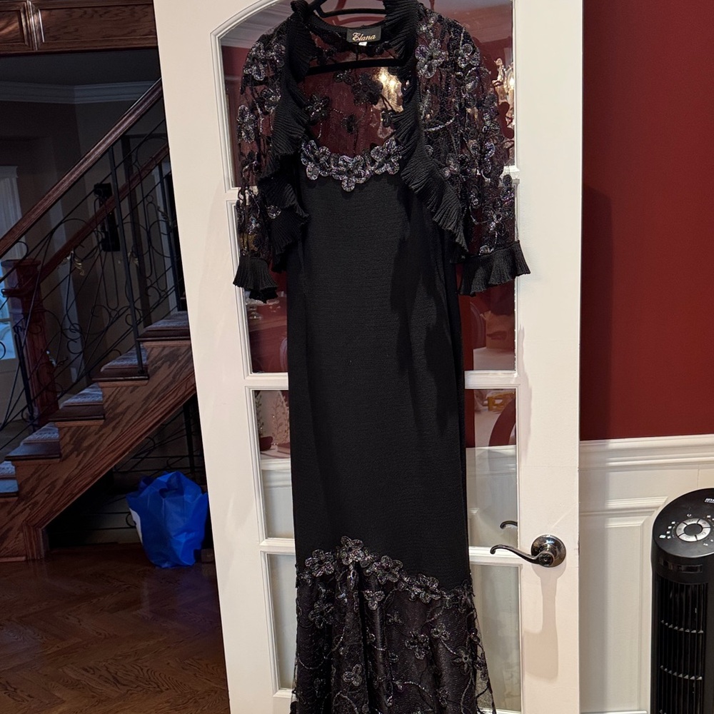 Chic Long Sleeve Black and Silver Dress
